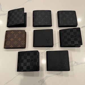 Louis Vuitton Black and Brown Wallet Set